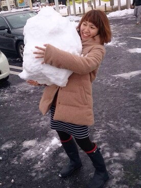 「雪だるま」｜「アイテム（ジャケット/アウター）」を使った、airooomさん（レディース・147cm）の冬コーディネート