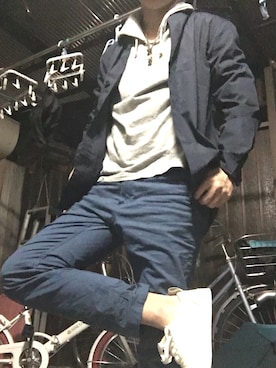 「COMME CA ISM（コムサイズム）のアイテム（ナイロンジャケット）」を使った、ノーマンさん（メンズ・173cm）の春コーディネート