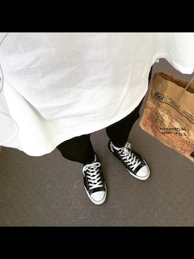 「BASISBROEK（バシスブルック）のアイテム（Tシャツ/カットソー）」を使った、yoshikiさん（メンズ・165cm）の夏コーディネート