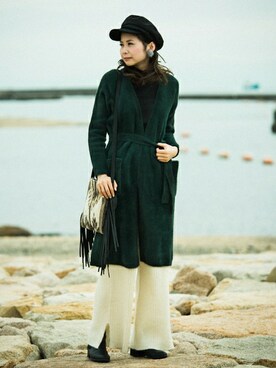 「URBAN RESEARCH Sonny Label（アーバンリサーチサニーレーベル）のアイテム（キャスケット）」を使った、kurataniさん（レディース・165cm）の冬コーディネート