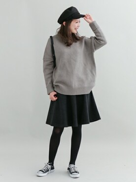 「URBAN RESEARCH Sonny Label（アーバンリサーチサニーレーベル）のアイテム（キャスケット）」を使った、kurataniさん（レディース・165cm）の冬コーディネート