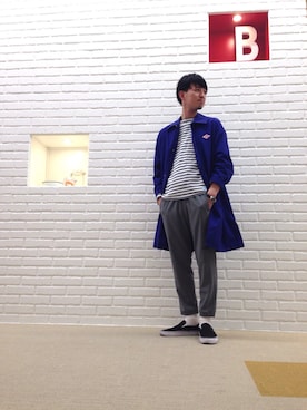「orcival」｜「アイテム（ステンカラーコート）」を使った、タナカさん（メンズ・173cm）の冬コーディネート