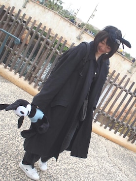 「Yohji Yamamoto（ヨウジヤマモト）のアイテム（カーディガン/ボレロ）」を使った、Noa Watanabeさん（レディース・164cm）の冬コーディネート