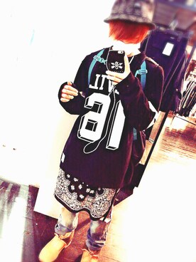 「Deviluse（Deviluse）のアイテム（スウェット）」を使った、かいさん（メンズ・166cm）の春コーディネート