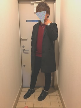 「ダニエルウェリントン」｜「アイテム（チェスターコート）」を使った、Keisukeさん（メンズ・172cm）の秋コーディネート