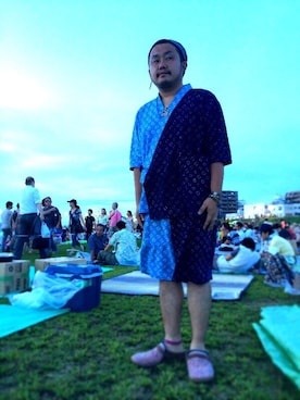 「チャイハネ（チャイハネ）のアイテム（ヘアアクセサリー）」を使った、やなちゃんさん（メンズ・165cm）の夏コーディネート