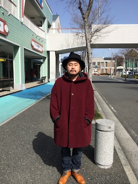 「アイテム（ピアス（片耳用）、ブルー系）」を使った、やなちゃんさん（メンズ・165cm）の冬コーディネート