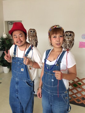 「アイテム（ピアス（片耳用）、ブルー系）」を使った、やなちゃんさん（メンズ・165cm）の秋コーディネート