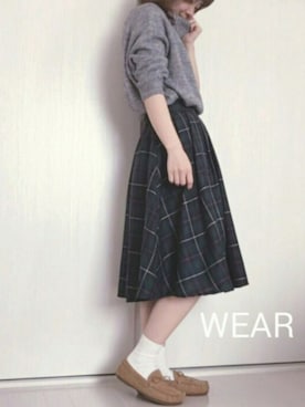 「タータンチェック」｜Ⓜ︎さん（レディース・152cm）の冬コーディネート