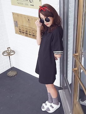 「スウェットワンピース」｜夢展望（YUMETENBO)さん（レディース・163cm）の春コーディネート