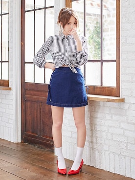 「Newlyme（ニューリーミー）のアイテム」を使った、夢展望（YUMETENBO)さん（レディース・163cm）の春コーディネート