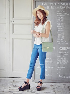 「Newlyme（ニューリーミー）のアイテム」を使った、夢展望（YUMETENBO)さん（レディース・163cm）の春コーディネート