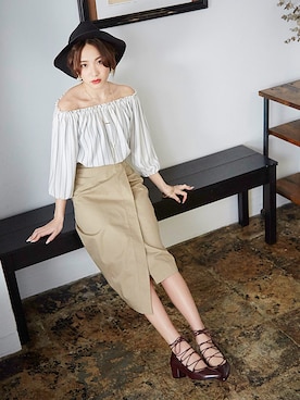 「Newlyme（ニューリーミー）のアイテム」を使った、夢展望（YUMETENBO)さん（レディース・163cm）の春コーディネート