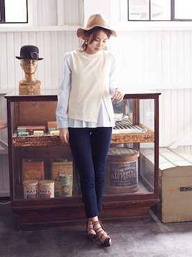 「Newlyme（ニューリーミー）のアイテム」を使った、夢展望（YUMETENBO)さん（レディース・163cm）の春コーディネート