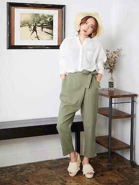 「夢展望（ユメテンボウ）のアイテム（パンツ）」を使った、夢展望（YUMETENBO)さん（レディース・163cm）の春コーディネート