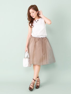 「Newlyme（ニューリーミー）のアイテム」を使った、夢展望（YUMETENBO)さん（レディース・163cm）の春コーディネート