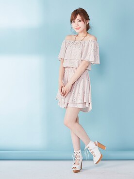 「 オフショル」｜夢展望（YUMETENBO)さん（レディース・163cm）の夏コーディネート