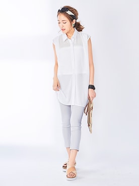 「アイテム（クラッチバッグ）」を使った、夢展望（YUMETENBO)さん（レディース・163cm・20代）の夏コーディネート