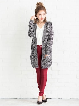 「Newlyme（ニューリーミー）のアイテム」を使った、夢展望（YUMETENBO)さん（レディース・163cm）の秋コーディネート