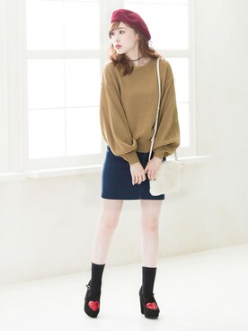 「夢展望（ユメテンボウ）のアイテム（帽子）」を使った、夢展望（YUMETENBO)さん（レディース・163cm）の秋コーディネート