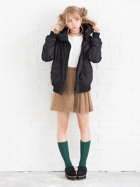 「Newlyme（ニューリーミー）のアイテム」を使った、夢展望（YUMETENBO)さん（レディース・163cm）の秋コーディネート