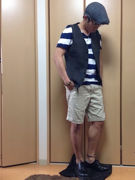 「膝上ショーツ」｜「アイテム（その他シューズ）」を使った、87kenさん（メンズ・173cm）の夏コーディネート