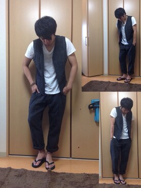 「L.H.P（エルエイチピー）のアイテム（テーラードジャケット）」を使った、87kenさん（メンズ・173cm）の夏コーディネート
