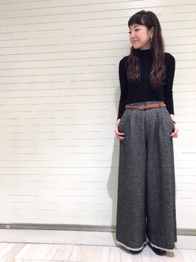「CIAOPANIC（チャオパニック）のアイテム（ブーツ）」を使った、てらさんさん（レディース・157cm）の秋コーディネート