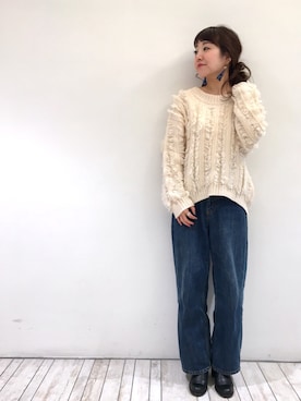 「CIAOPANIC（チャオパニック）のアイテム（ブーツ）」を使った、てらさんさん（レディース・157cm）の秋コーディネート