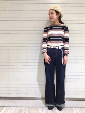 「CIAOPANIC（チャオパニック）のアイテム（ブーツ）」を使った、てらさんさん（レディース・157cm）の冬コーディネート