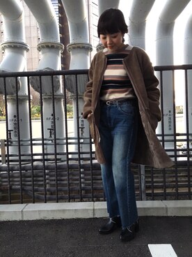 「CIAOPANIC（チャオパニック）のアイテム（ブーツ）」を使った、てらさんさん（レディース・157cm）の冬コーディネート