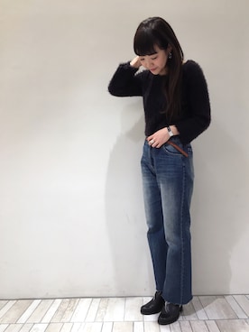 「CIAOPANIC（チャオパニック）のアイテム（ブーツ）」を使った、てらさんさん（レディース・157cm）の冬コーディネート