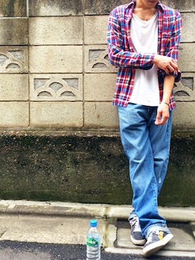 「アイテム（バングル/リストバンド）」を使った、Tuさん（メンズ・175cm・20代）の春コーディネート