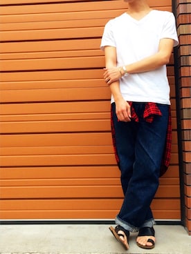 「アイテム（バングル/リストバンド）」を使った、Tuさん（メンズ・175cm・20代）の春コーディネート