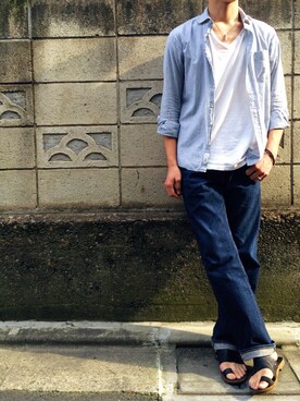 「rag & bone（ラグアンドボーン）のアイテム（シャツ/ブラウス）」を使った、Tuさん（メンズ・175cm）の春コーディネート
