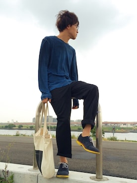 「HUGO BOSS（ヒューゴボス）のアイテム（Tシャツ/カットソー）」を使った、Tuさん（メンズ・175cm）の春コーディネート