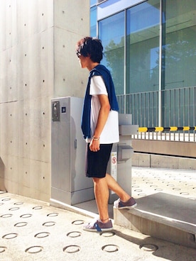 「アイテム（バングル/リストバンド）」を使った、Tuさん（メンズ・175cm・20代）の夏コーディネート