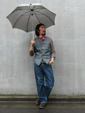 「Denime（ドゥニーム）のアイテム（財布/小物）」を使った、中井　皓次さん（メンズ・166cm）の春コーディネート