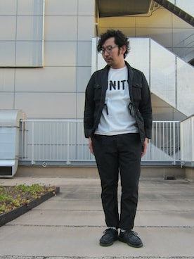 「モノトーン」｜中井　皓次さん（メンズ・166cm）の冬コーディネート