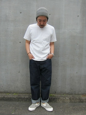 「Denime（ドゥニーム）のアイテム（帽子）」を使った、中井　皓次さん（メンズ・166cm）の春コーディネート