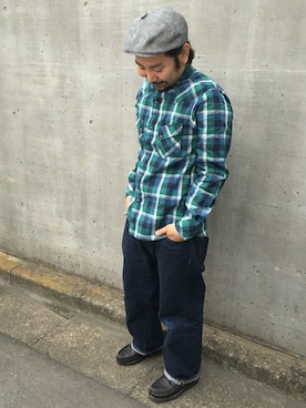 「柄シャツ」｜中井　皓次さん（メンズ・166cm）の春コーディネート