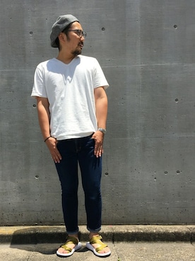 「アイテム（キャスケット）」を使った、中井　皓次さん（メンズ・166cm）の夏コーディネート