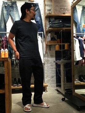 「Gramicci（グラミチ）のアイテム（サンダル）」を使った、中井　皓次さん（メンズ・166cm）の夏コーディネート