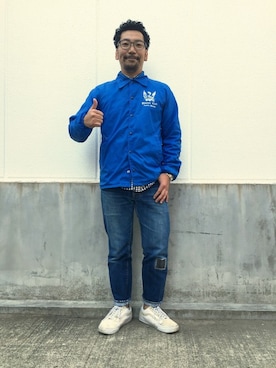 「ギンガムチェックシャツ」｜中井　皓次さん（メンズ・166cm）の秋コーディネート