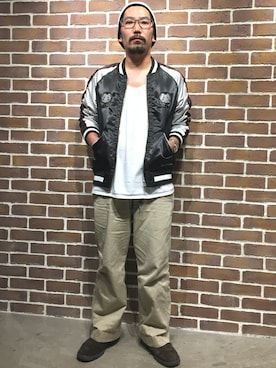 「Denime（ドゥニーム）のアイテム（ブルゾン）」を使った、中井　皓次さん（メンズ・166cm）の夏コーディネート