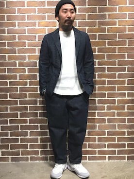 「Denime（ドゥニーム）のアイテム（帽子）」を使った、中井　皓次さん（メンズ・166cm）の冬コーディネート