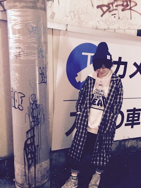 「ROLLING CRADLE（ローリングクレイドル）のアイテム（パーカー）」を使った、ちゃんさん（レディース・155cm）の春コーディネート