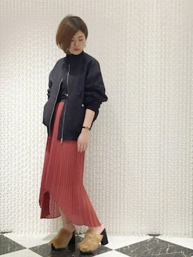 「OSMOSIS（オズモーシス）のアイテム（ブルゾン）」を使った、OSMOSIS天王寺ミオ店さん（レディース・163cm）の秋コーディネート