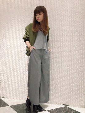 「OSMOSIS（オズモーシス）のアイテム（ブルゾン）」を使った、OSMOSIS天王寺ミオ店さん（レディース・167cm）の秋コーディネート