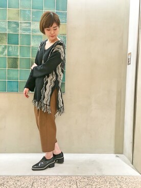 「スリット」｜「アイテム（ブーティ）」を使った、OSMOSIS天王寺ミオ店さん（レディース・163cm）の秋コーディネート